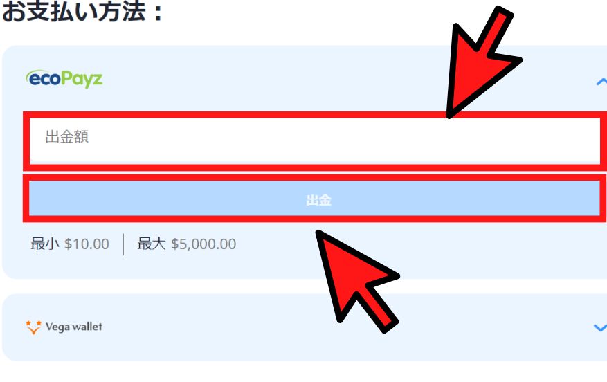 ツインカジノの出金方法３