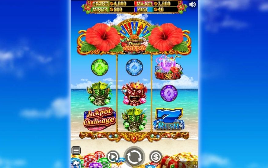 ベラジョンカジノの入金不要ボーナスのボーナス消化におすすめのゲーム　「Hawaiian Dream JACKPOT」